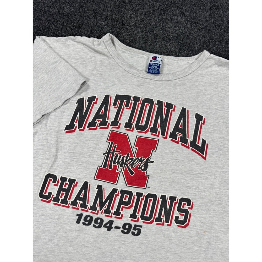 VTG 90s Nebraska Cornhuskers National Champions 1994-95 Champion T Shirt XXL